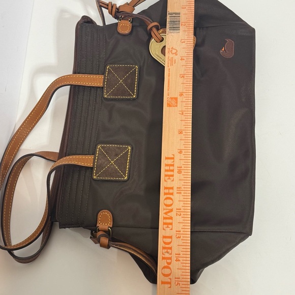 Dooney & Bourke Handbag Tote Purse Satchel Black Nylon Leather Strap Pink Lining - Picture 7 of 7